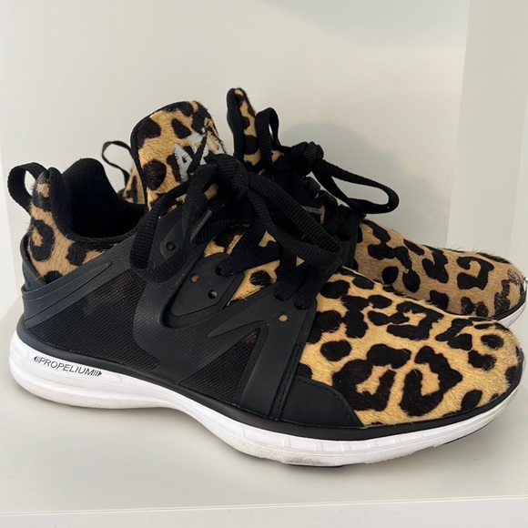 APL Shoes - APL Ascend Leopard Calf Hair Mid Top Lace Up Athletic Running Shoes Size 6.5